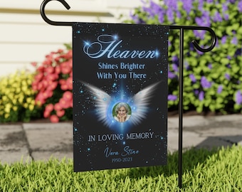 Personalized Memorial Garden Flag, In Loving Memory Sympathy Gift, Custom Cemetery Flag, Loss of Loved One House Banner, Angel in Heaven