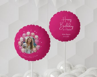 Alles Gute zum Geburtstag im Himmel Personalisierter wiederverwendbarer Fotoballon, Verlust des geliebten Sympathiegeschenks, kundenspezifischer Geburtstagsballon, Erinnerungsgeschenk