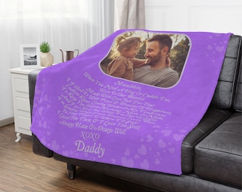 Personalized Photo Memorial Blanket, Custom Hugs from Heaven Throw Blanket, Loss of Loved One Sympathy Gift, Loss of Mom Condolence Gift