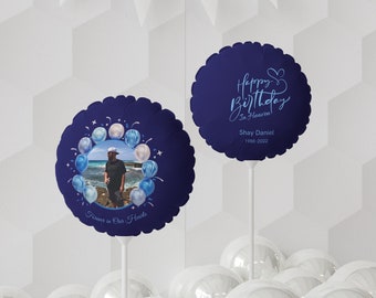 Alles Gute zum Geburtstag im Himmel Personalisierter wiederverwendbarer Fotoballon, Verlust des geliebten Sympathiegeschenks, kundenspezifischer Geburtstagsballon, Erinnerungsgeschenk