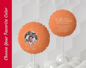 Glücklicher Vatertag im Himmel Personalisierter wiederverwendbarer Fotoballon, Verlust des Vatergedenkballons, kundenspezifisches Beileidgeschenk, Erinnerungsgeschenk