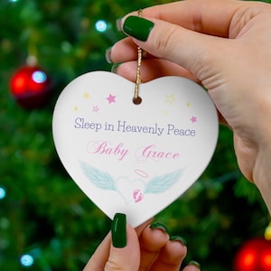Perdita del bambino Ornamento di Natale personalizzato, Ricordo commemorativo della neonata personalizzato, Mamma a un angelo in paradiso Regalo di simpatia, Perdita della figlia