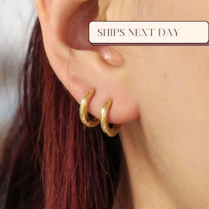 Simple Huggie Hoop Earrings, Tiny Hoops, Dainty & Minimalist, Everyday Earrings, Gifting Ready, Gold and Sterling Silver, Gift for Her