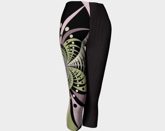 Capri Leggings bedruckt: Yoga, Performance Fabric