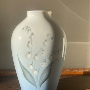 Vintage Bing & Grøndahl Lily of the Valley Vase | Copenhagen Denmark | Handpainted Floral Vase | Vintage Blue Vase | Vintage Home Decor