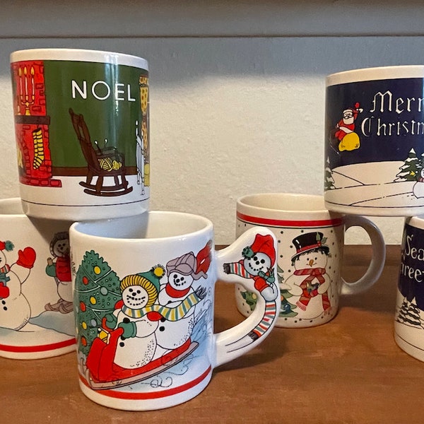 Vintage Holiday Christmas Coffee Mugs | Vintage Holiday | Coffee Cup | Vintage Kitchen Christmas | Christmas Coffee Mug | Vintage Mug | Mugs