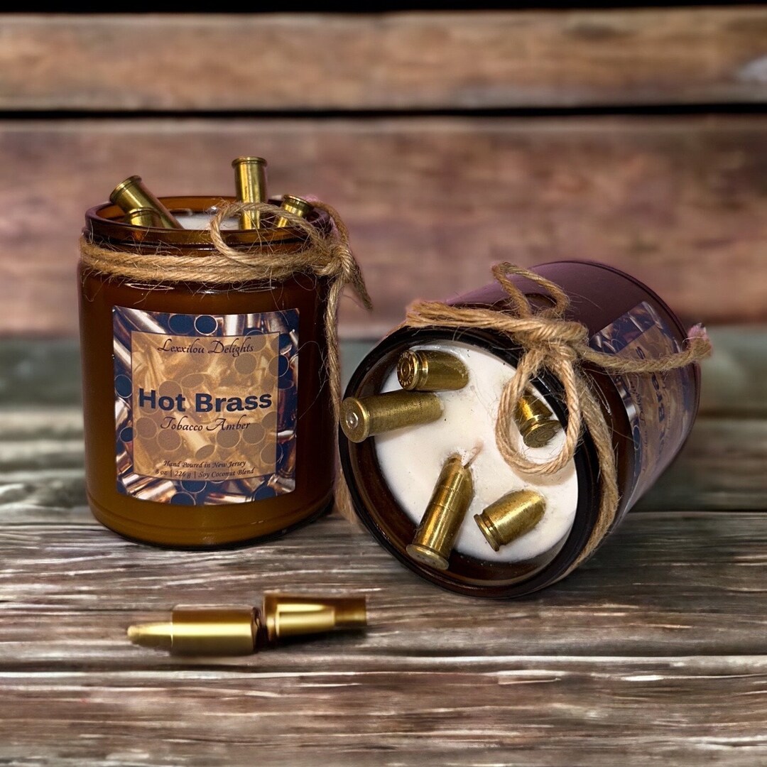 Bullet Candle Candle With Bullets Gun Candle Gun Decor Mens Gift Candle Etsy