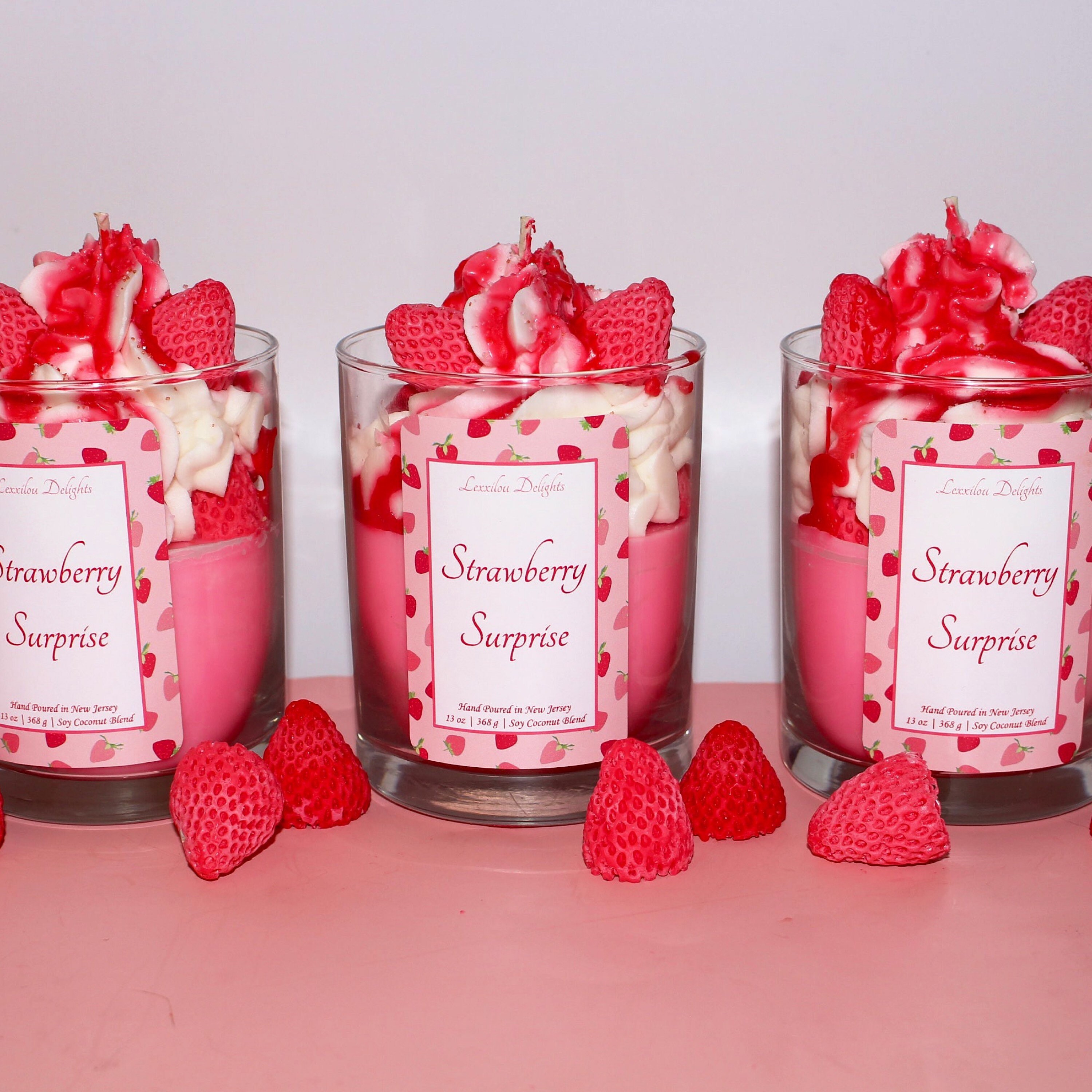 Strawberry Cheesecake Candle Dessert Candle Strawberry Etsy