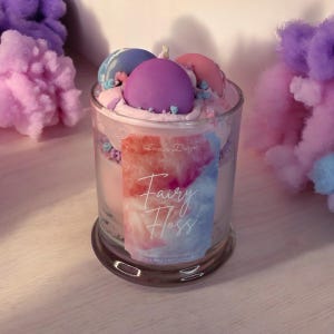 Fairy Floss Dessert Whipped Candle | Delicious Candle | Macaron Candle | Gift For Her | Pink Sugar Candle