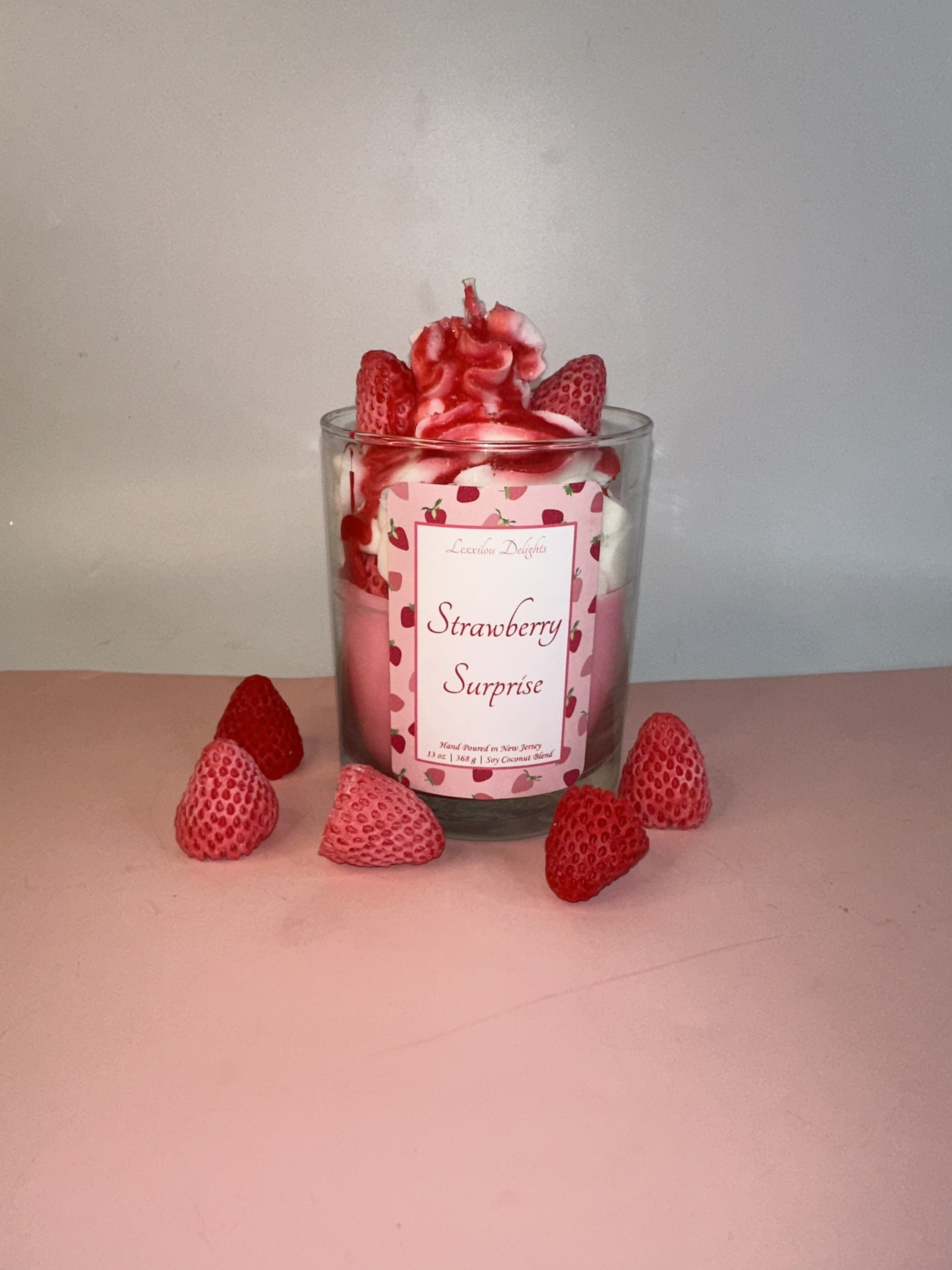 Strawberry Cheesecake Candle Dessert Candle Strawberry Etsy