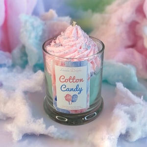 Cotton Candy Dessert Whipped Candle |  Homemade Candle | Cute Candles | Carnival Theme | Pink Sugar Candle