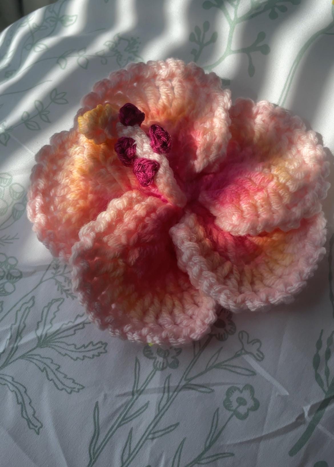 Crochet Hibiscus Bag Keychain, Car Dangle, Hairclip - Etsy