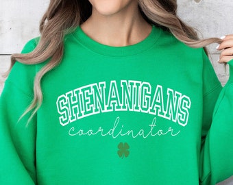 Shenanigans Coordinator Sweatshirt, Matching St Patricks Day Sweater, St Patrick's Day Sweatshirts, Irish Sweaters, Lucky Clover Sweatshirt