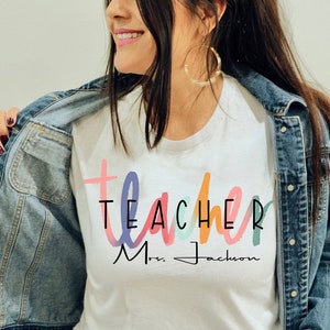 Custom Teacher Shirt, Teacher Team Shirts, Personalized School Tshirt, Teacher Gift, Customized Name Teacher Shirt, Elementary Teacher Shirt
