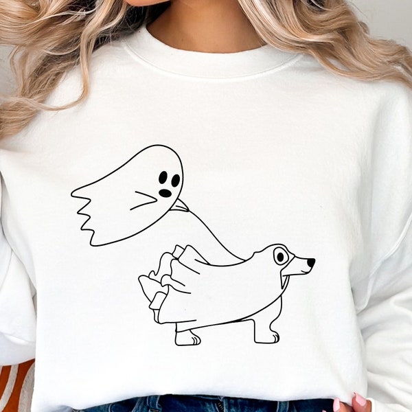 Ghost Dog Sweatshirt, Halloween Sweatshirt, Halloween Dogs Sweatshirt,Cute Dogs Sweater,Ghost Sweatshirt,Halloween Dog Shirt,Ghost Dog Shirt