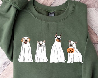 Halloween Sweatshirt, Halloween Sweater, 2026 Happy Halloween, Retro Spooky Season,Ghost Sweatshirt,Halloween Dog Sweatshirt,Ghost Dog Shirt