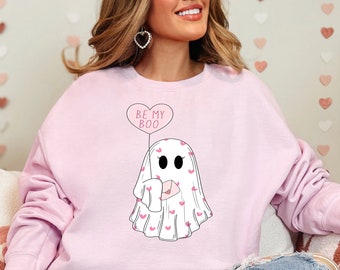 Be My Boo Sweatshirt, Ghost Sweater, Valentines Day Hoodie, XOXO Sweatshirt, Women Valentines Day Sweatshirt, Heart Sweatshirt
