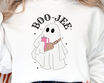 Boo Jee Shirt, Cute Funny Halloween Sweater, Halloween Ghost Shirt, Spooky Season Ghost Sweatshirt, Spooky Vibes Shirt, Halloween Gifts