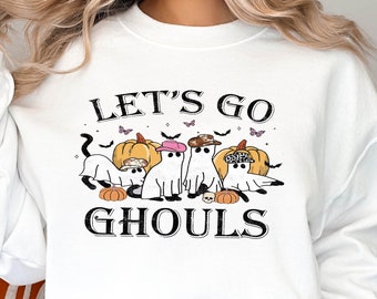 Halloween Sweatshirt, Ghost Shirt, Black Cat Sweatshirt, Halloween Cat Shirt, Halloween Crewneck, Fall Shirt, Spooky Season, Cat Lover Gift