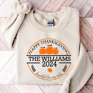 Thankful For My Tribe Happy Thanksgiving 2024 Family Matching Sweatshirt, Family Thanksgiving Shirt, Turkey Family Thanksgiving Dinner Shirt