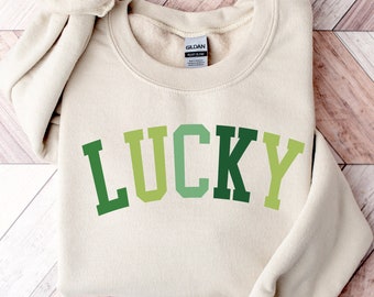 Cute Lucky Sweatshirt, Funny St Patrick's Day Sweatshirt, Happy Shamrock Shirt, Irish Shirt, Women's St Patricks Day Shirt