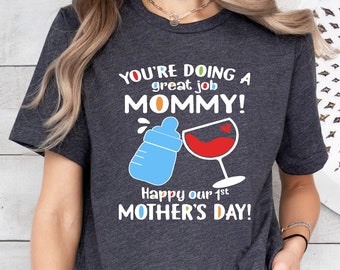 Our 1st Mother's Day Shirt, Mommy and Me Shirts, First Mothers Day Outfits, Custom With Names, Matching Mom and Baby Shirt