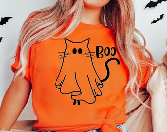 Ghost Cats Halloween Sweatshirt, Funny Halloween Cat Shirt, Halloween Gifts for Cat Mom, Spooky Season Cat Shirt, Cat Sweater, Cat Lover Tee