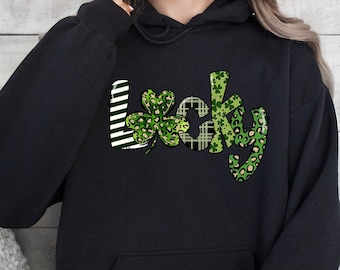 St Patricks Day Lucky Sweatshirt, Clover Sweatshirt, Irish Shirt, St. Patrick's Day Shirt, Women St. Patricks Day Shirt, Shamrock Shirt