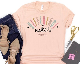 Difference Maker Shirt,Preschool Teacher, Teacher Shirt,Teacher Appreciation,Back to School Shirt,Teacher Gift,Elementary Teacher Shirt