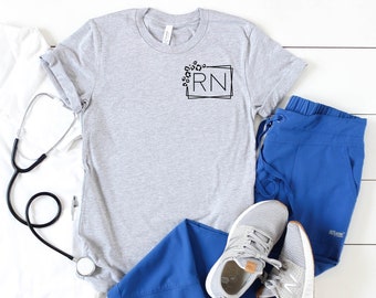Registered Nurse Shirts Pocket, RN Shirts, leopard RN tshirt, Nursing Shirt, Nursing School Tee, Nurse Week Shirt, Nurse Student Shirt