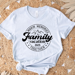 Chemise vacances en famille 2025, Souvenirs ensemble, chemise familiale personnalisée, t-shirts assortis à la famille, t-shirts vacances d&#39;été, chemises vacances en famille
