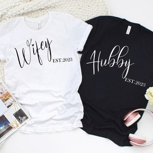 Wifey and Hubby Shirt, Wedding Party Shirt, Honeymoon Shirt,Wedding Shirt,Wife and Hubs Shirts, Just Married Shirts, Matching Couple Shirt