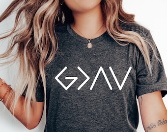 God is Greater than The Highs and Lows T-Shirt, Jesus Shirt, Religious Shirt, Gift, Christian Shirt, God Shirt, Church Gift, Christmas Gift