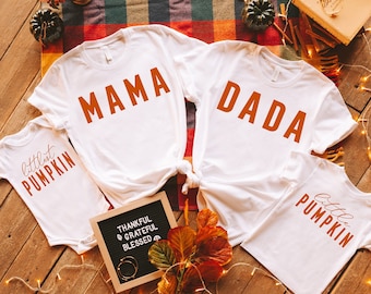 STAFAZ Mama and Little Pumpkin T-Shirt, Fall Shirt, Baby Romper, Mamas Pumpkin, Mom Baby Outfit, Matching Family Shirt, Family Pumkin Shirts