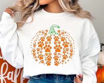 paw pumpkin shirt, paw print shirt, pumpkin dog shirt, dog halloween shirt,retro pumpkin, Halloween Shirt, Halloween Sweatshirt,Thanksgiving
