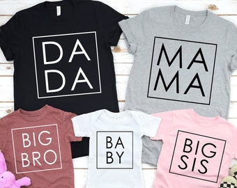 T-shirts Papa-Maman-Bébé, T-shirts pour mamans, T-shirts assortis pour la famille, T-shirts pour la fête des pères, T-shirts pour la fête des mères, T-shirts pour la famille, T-shirts sympas pour toute la famille