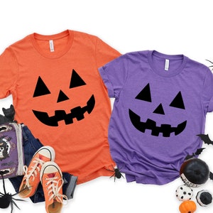 Unisex Halloween Face Shirt, Jack-O-Lantern Shirt, Women's Halloween Shirt, Cute Pumpkin Face Shirt, Halloween Party Shirt, Pumpkin Shirt