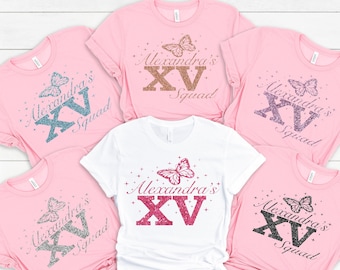 Mis Quince Squad Shirt, Quinceanera Gift Shirt, 15th Birthday Shirt, Quinceanera Matching Tee, Feliz Cumpleanos Shirt, Sweet 15 Gift Shirt