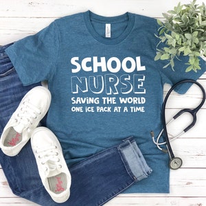 School Nurses Saving The World One Ice Pack At a Time Shirt,School Nurse Gift,Nurse Appreciation,Gift For Nurse,School Nurse shirt