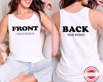 Front And Back Custom Tank Top, Custom Shirt, Inspired Text, Custom Text Tee, Front and Back Personalized Shirt