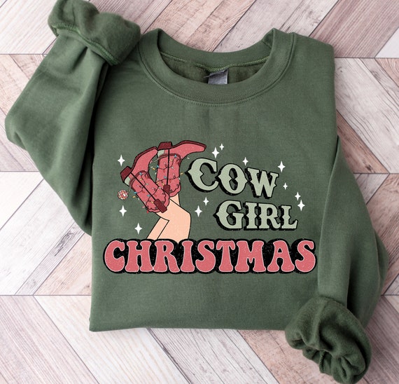 Cowgirl Christmas Sweatshirt, Western Christmas Woman Sweater, Country Christmas Crewneck for Women, Christmas Girl Shirt, Christmas Gifts