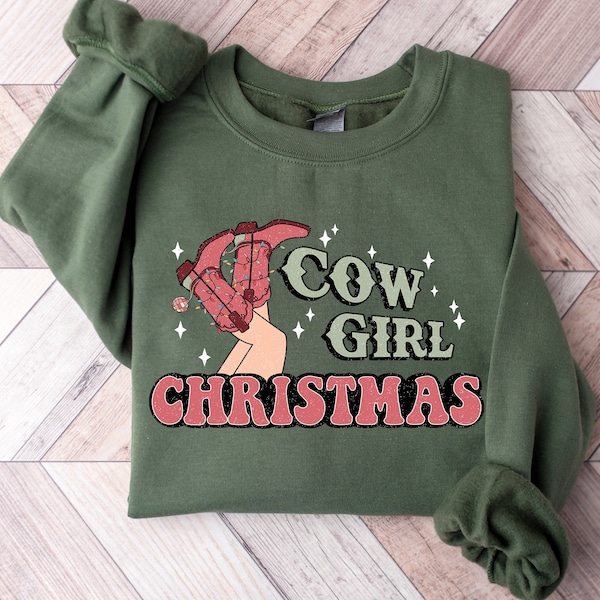 Cowgirl Christmas Sweatshirt, Western Christmas Woman Sweater, Country Christmas Crewneck for Women, Christmas Girl Shirt, Christmas Gifts