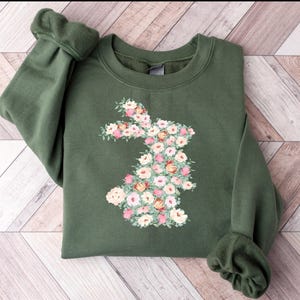 Beautiful Watercolor Bunny, Easter Rabbit with Flowers Design, premium unisex shirt, 3 color choices, 3x Easter, 4x Easter, plus sizes