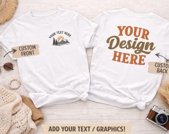 Personalized Front & Back Print Shirt, Custom Design Tee