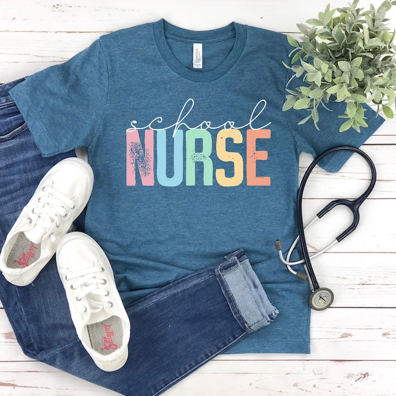 Women's Nurse Shirt - Cute School Nurse T-Shirt With Medical Cartoon Design