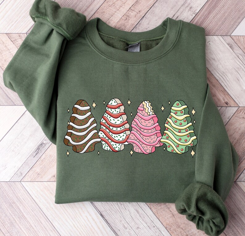 Christmas Cake Sweatshirt, Holiday Apparel, Tis The Season,Christmas Crewneck Sweater, Christmas Sweater Women, Christmas Shirt, Holidays image 1