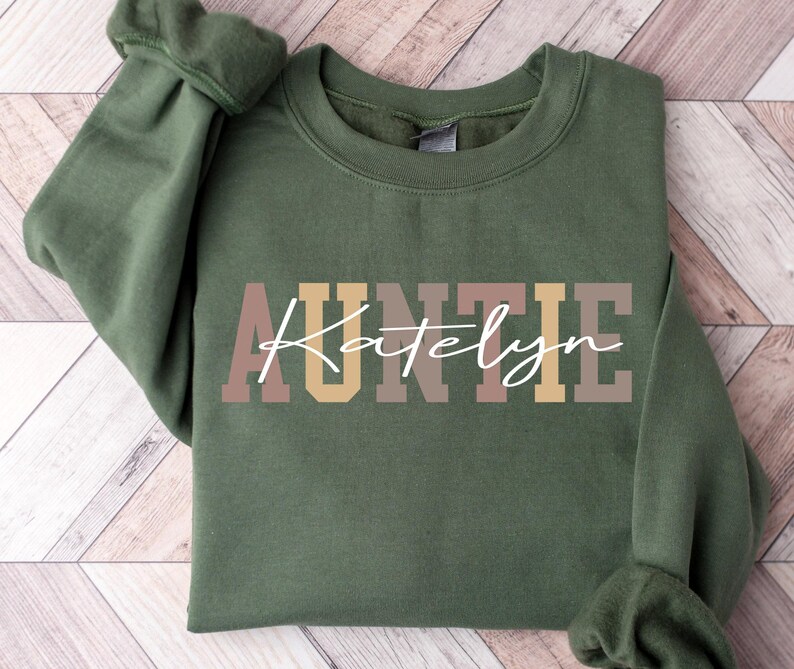 Sudadera personalizada para tía, regalo para tía, sudadera personalizada para tía, regalo de cumpleaños para tía, regalo del Día de la Madre, camiseta para tía, camiseta para tía imagen 3