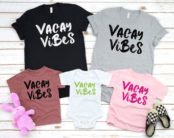 Vacay Vibes - Short Sleeve Child Shirt Summer Shirts Kid Vacation Tees, Vacation Shirts for Kids, Beach Shirts, Summer Time, Family Vacation