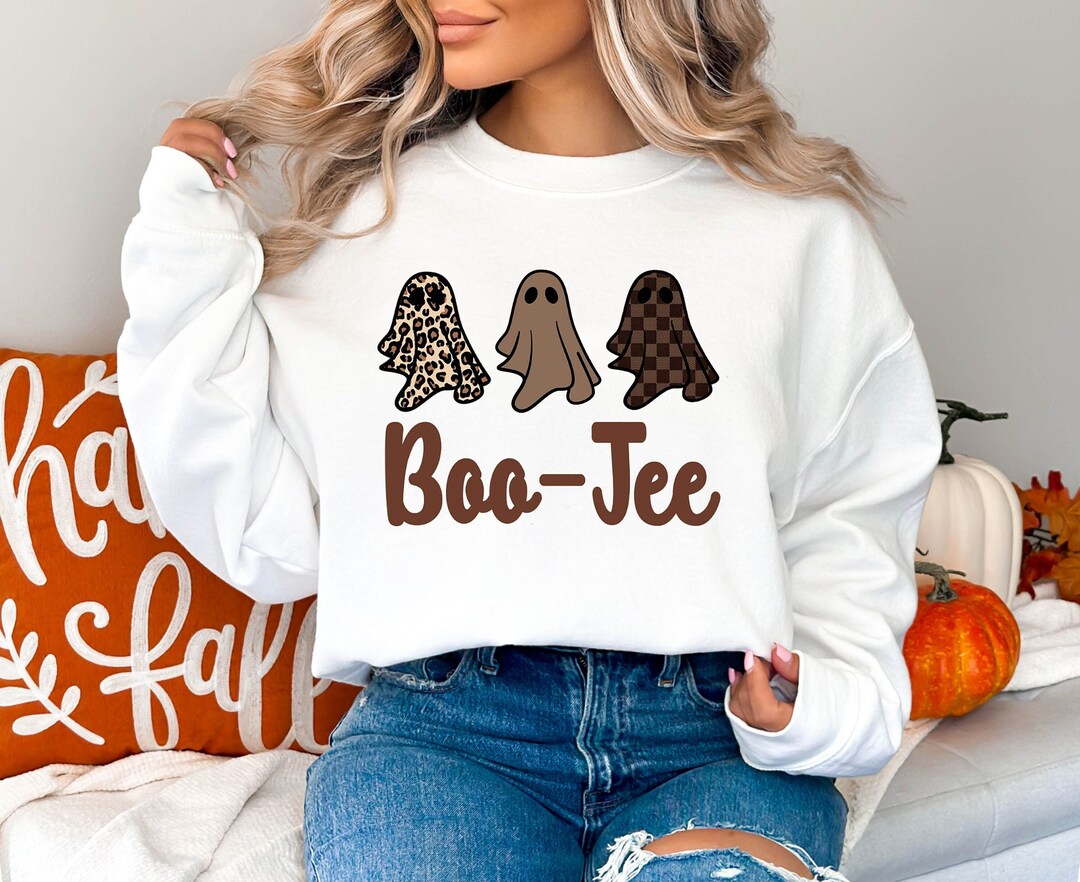 Boo Jee Shirt, Cute Funny Halloween Sweater, Halloween Ghost Shirt