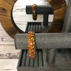1970er Jahre Messing Blumen Armreif, Retro Armband, Patina, Vintage Messingarmband, 1-teilig